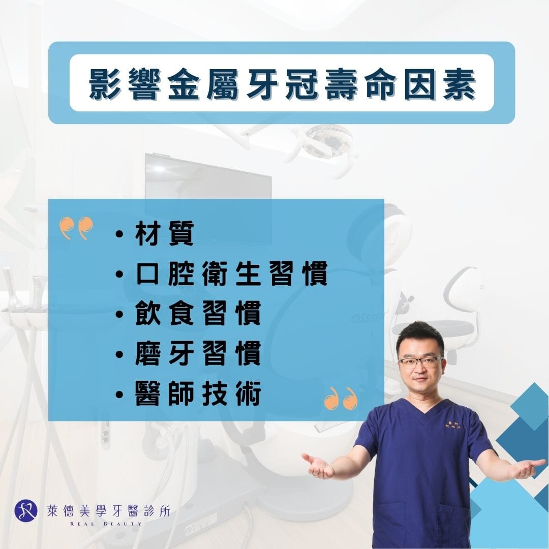 影響金屬牙冠壽命因素