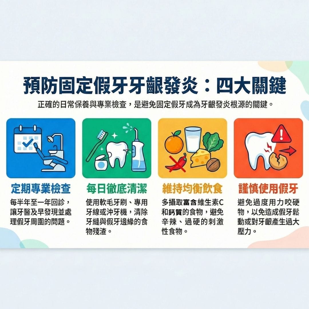 如何預防固定假牙牙發炎？